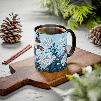 🎨💙 The Enchanted Garden Artist Colorful Mug – Art Deco Floral Whimsy