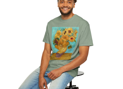 Vase with Twelve Sunflowers by Vincent van Gogh Unisex Garment-Dyed T-shirt
