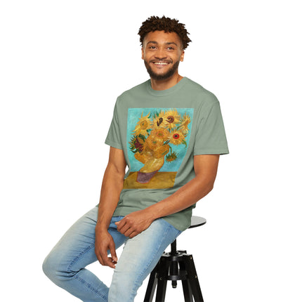 Vase with Twelve Sunflowers by Vincent van Gogh Unisex Garment-Dyed T-shirt