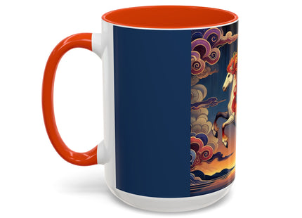 Flame-Winged Horse at Sunset Colorful Mugs (11oz, 15oz)