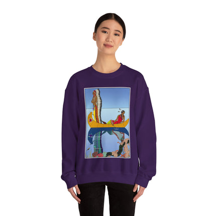 Le long du Missouri (Indian couple on the Missouri River) by George Barbier Heavy Blend™ Crewneck Sweatshirt