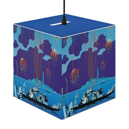 Fireworks in Venice by George Barbier Light Cube Lamp