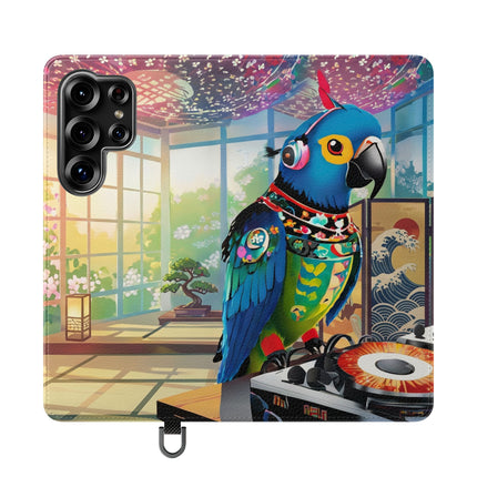 🎧🦜 Parrot DJ Flip Case – Neon Beats & Cyber Groove