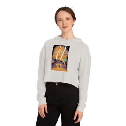 November & Topaz (from the Gem Series) by Sofia Chiostri Women’s Cropped Hooded Sweatshirt
