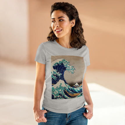 The Great Wave off Kanagawa by Katsushika Hokusai Women's Midweight Cotton Tee