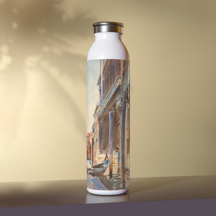 Gondola Moorings on the Grand Canal by John Singer Sargent Slim Water Bottle