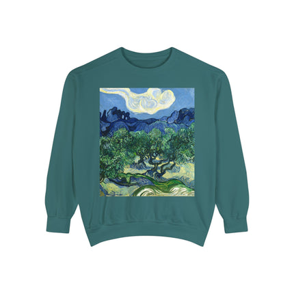 Olive Trees by Vincent Van Gogh Garment-Dyed Sweatshirt