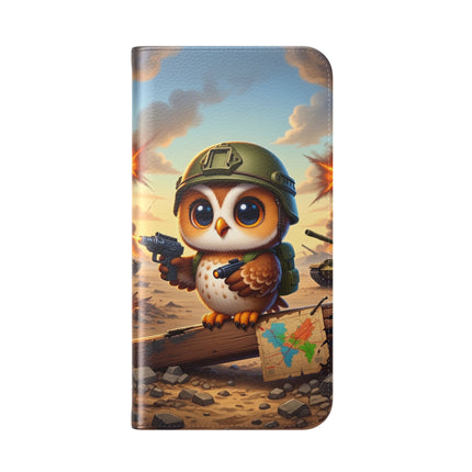 🦉🌟 The Owl on the Front Lines Flip Case – Courage & Quiet Strength