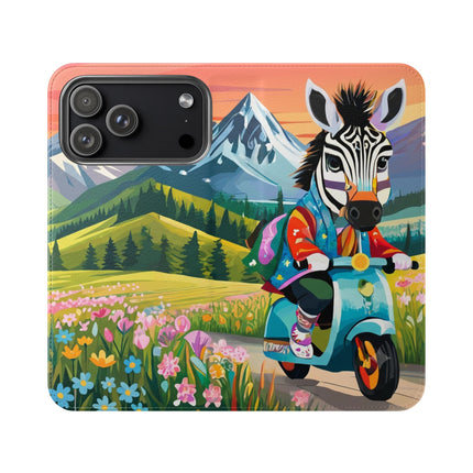 🦓🛴 Stripes on Wheels Flip Case – Sunny Adventures & Storybook Fun