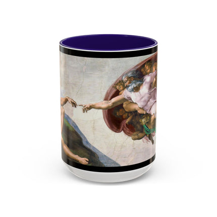 The Creation of Adam by Michelangelo Buonarroti Colorful Mugs (11oz, 15oz)
