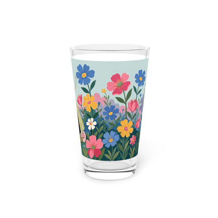 🌸🎀 The Grand Floral Promenade Pint Glass – Art Deco Fashion Fantasy
