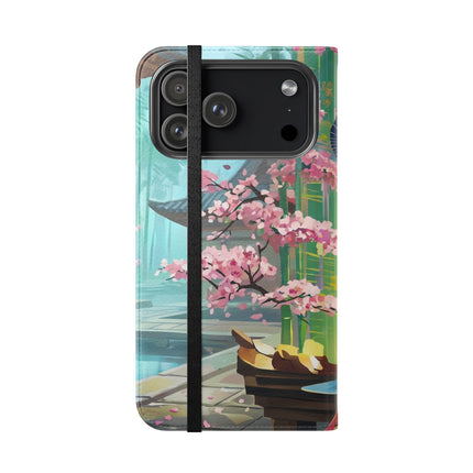 🌸✨ Cyberpunk Geisha Flip Case – Neon Elegance & Futuristic Grace