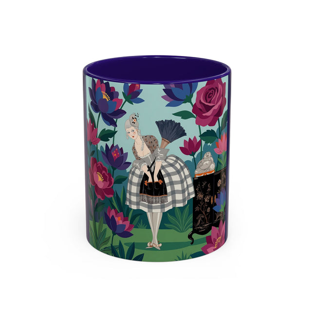 The Lady Of The Lotus Garden Colorful Mugs – Art Deco Botanical Elegance