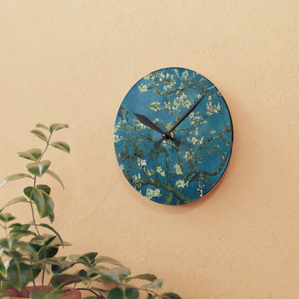 Almond Blossom by Vincent Van Gogh Acrylic Wall Clock, Round and Square