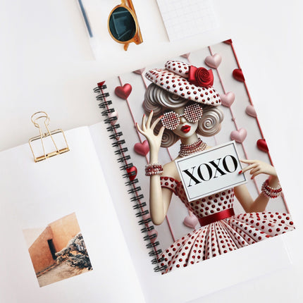 Fashionably Yours, XOXO Spiral Notebook - Ruled Line