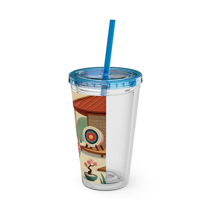 Archer Kitten in the Zen Garden Sunsplash Tumbler with Straw, 16oz