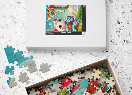 Geisha Kitten and the Dragon Kite Puzzle (110, 252, 520-piece)