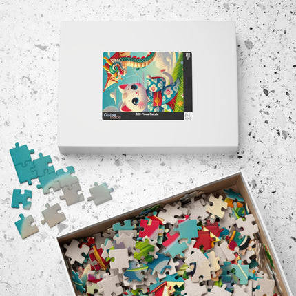 Geisha Kitten and the Dragon Kite Puzzle (110, 252, 520-piece)