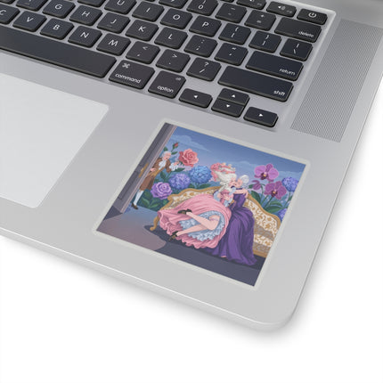 🌹💜 The Secret Embrace Kiss-Cut Stickers – Art Deco Floral Romance