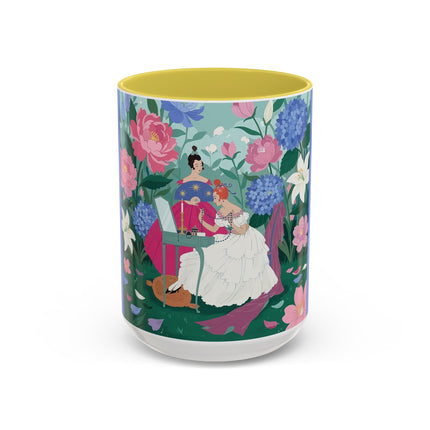 The Ladies Of The Blossoming Vanity Colorful Mugs – Art Deco Floral Elegance