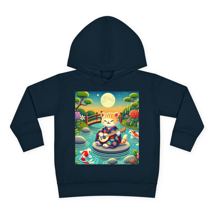 Melodic Kitten by the Koi Pond Toddler Pullover Fleece Hoodie