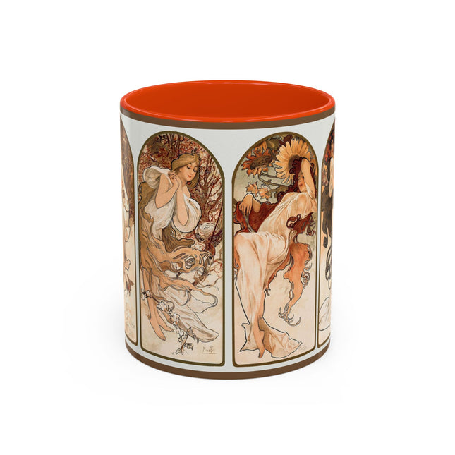 The Seasons by Alphonse Maria Mucha Colorful Mugs (11oz, 15oz)