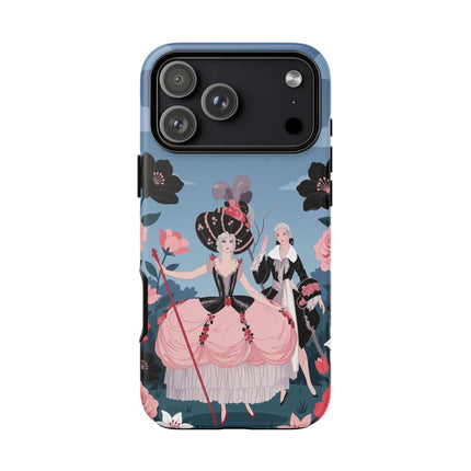 🌹🎭 The Rose Masquerade Promenade Phone Case – Art Deco Floral Elegance