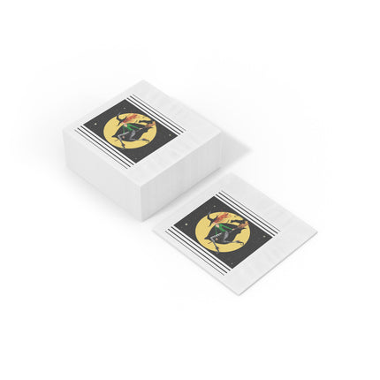 A Witch’s Moonlit Flight White Coined Napkins