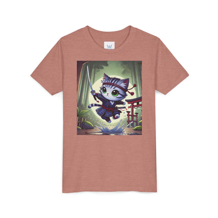 Moonlit Samurai Kitty Youth Short Sleeve Tee