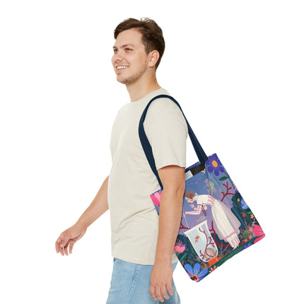 🐠🌸 The Lady Of The Enchanted Aquarium Tote Bag – Art Deco Garden Fantasy