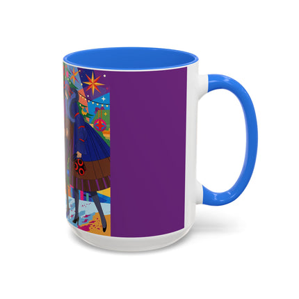 🎄✨ Christmas Among The Twinkling Trees Colorful Mug – Art Deco Holiday Fantasy