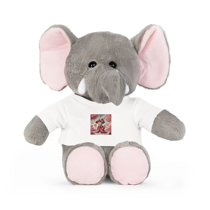 Whimsical Geisha Kitten in a Valentine Garden Plush Toy with T-Shirt