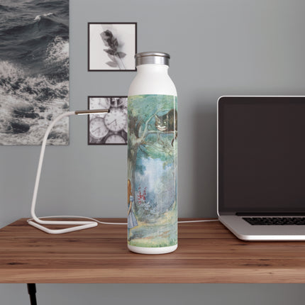 “I growl when I’m pleased, and wag my tail when I’m angry” by Sir John Tenniel Slim Water Bottle