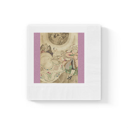 Sur talons rouges (On Red Heels) pl 01 by Gerda Wegener White Coined Napkins