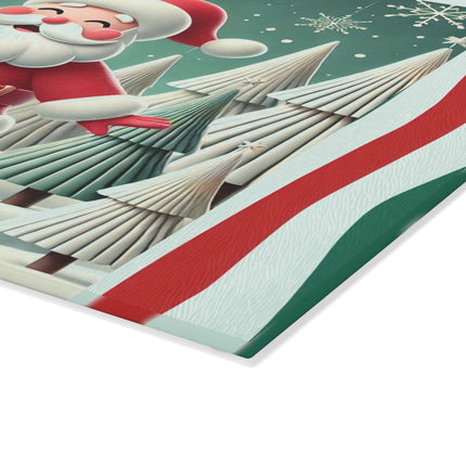 Santa's Joyful Night Glass Cutting Board