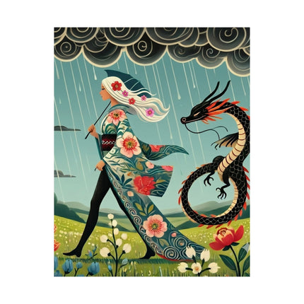 🐉🧚 The Dragon Fairy's Stride Matte Vertical Poster – Strength, Grace & Stormbound Magic