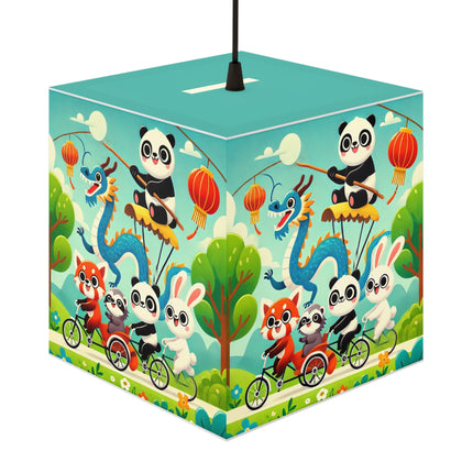 🚲🐼 The Rolling Along Together Light Cube Lamp – Friendship, Fun & Playful Adventure