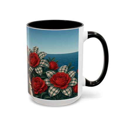 ⛵🌹 The Seaside Rose Traveler Colorful Mug – Art Deco Floral Elegance