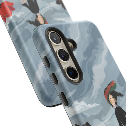 🌧️🌺 The Stormy Flower Walk Phone Case – Art Deco Floral Fashion