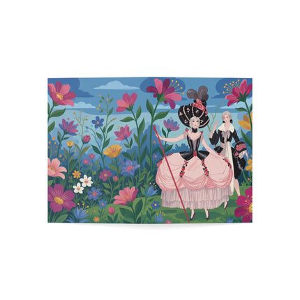 🌹🎭 The Lady Of The Rose Masquerade Greeting Card – Art Deco Garden Elegance