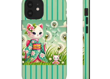 Geisha Kitten and the Dandelion Phone Cases