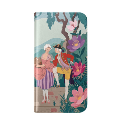 🌺🎭 The Garden Courtship Flip Case – Art Deco Floral Romance