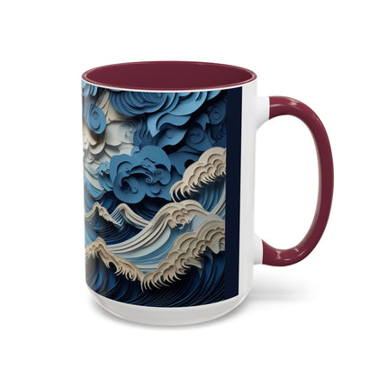 Dramatic Ocean with Crashing Waves Colorful Mugs (11oz, 15oz)
