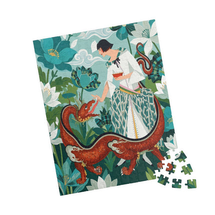 🐉🌿 The Dragon Keeper Puzzle – Art Deco Floral Fantasy