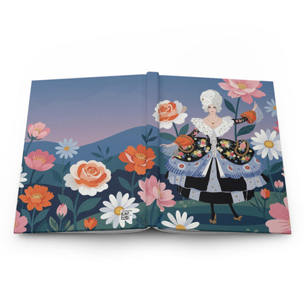 🌸👑 The Duchess Of The Giant Flowers Hardcover Journal – Art Deco Fashion Illustration