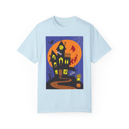 Halloween Night at the Haunted House Unisex Garment-Dyed T-shirt