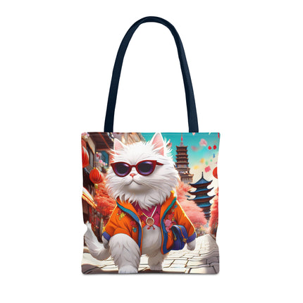 Fashionista Feline Puzzle Tote Bag (AOP)