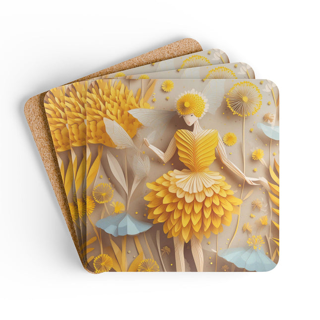 Dandelion Fairy Corkwood Coaster Set