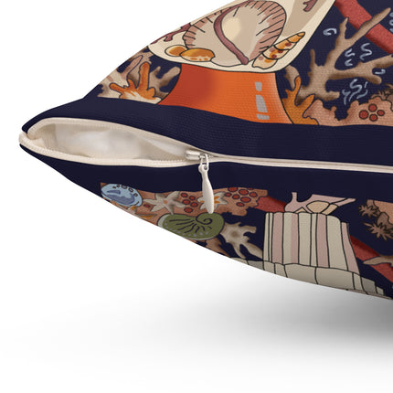 L'Etourdissant Petit Poisson (The Dazzling Little Fish) by George Barbier Spun Polyester Square Pillow