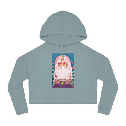 August & Peridot (from the Gem Series) by Sofia Chiostri Women’s Cropped Hooded Sweatshirt